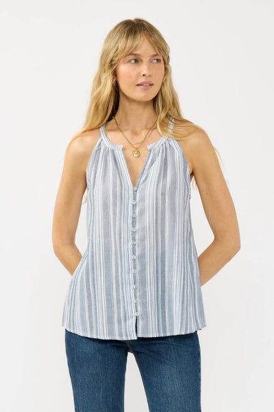 V-Neck Button Down Tank